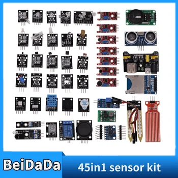 45-in-1-Sensormodule, Starter-Kit für Arduino, besser als 37-in-1-Sensor-Kit, 37-in-1-Sensor-Kit mit Box
