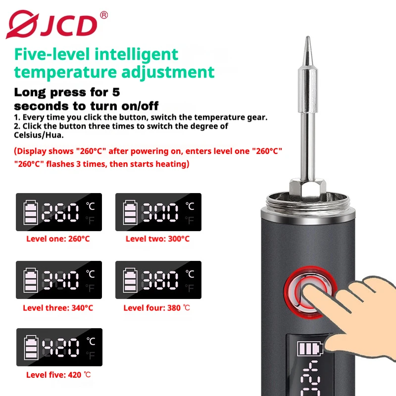 USB-Lötkolben mit Einstellbarer Temperatur 260-420°C ℃ Elektrischer – Bild 3
