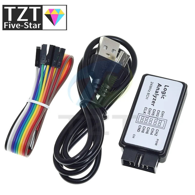 USB Logic Analysator 24MHz 8 Kanal 24M/sekunden Logic Analysator – Bild 4