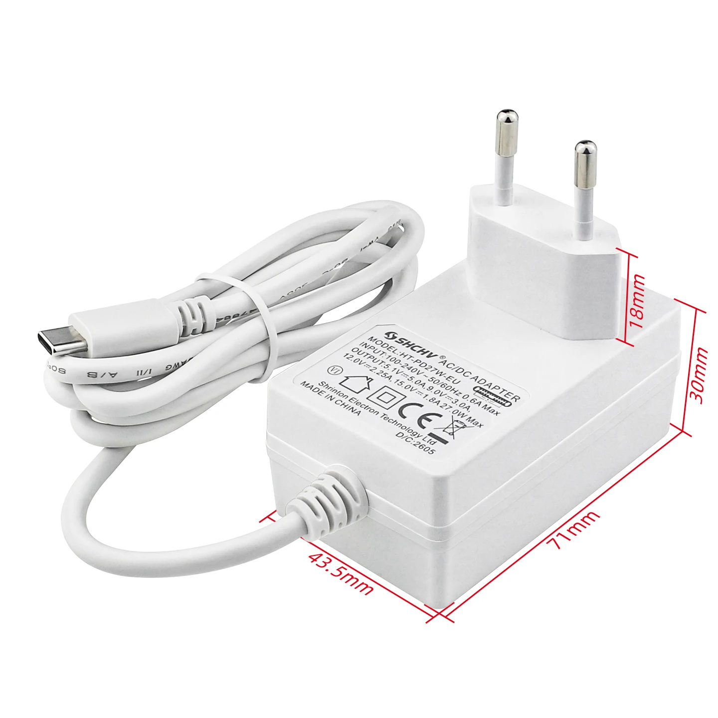PD 27W USB-C Netzteil 5V 5A Typ-C Schnittstelle EU US UK AU Stecker – Bild 3