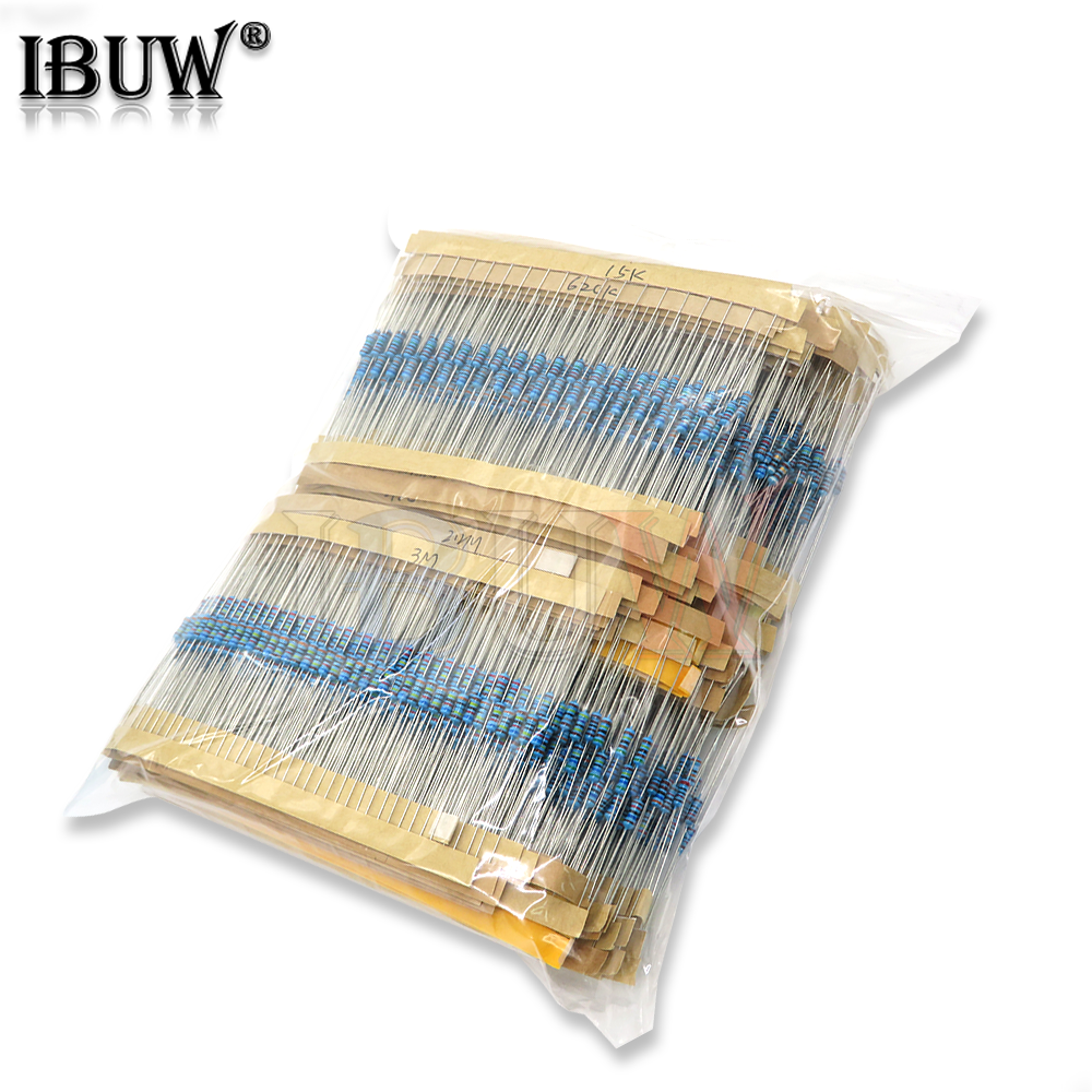 156 Werte 1/4 W Power Metall Film Widerstand Kit 1R-10M 1% Toleranz Sortiment Set proben Pack (3120 Stück)