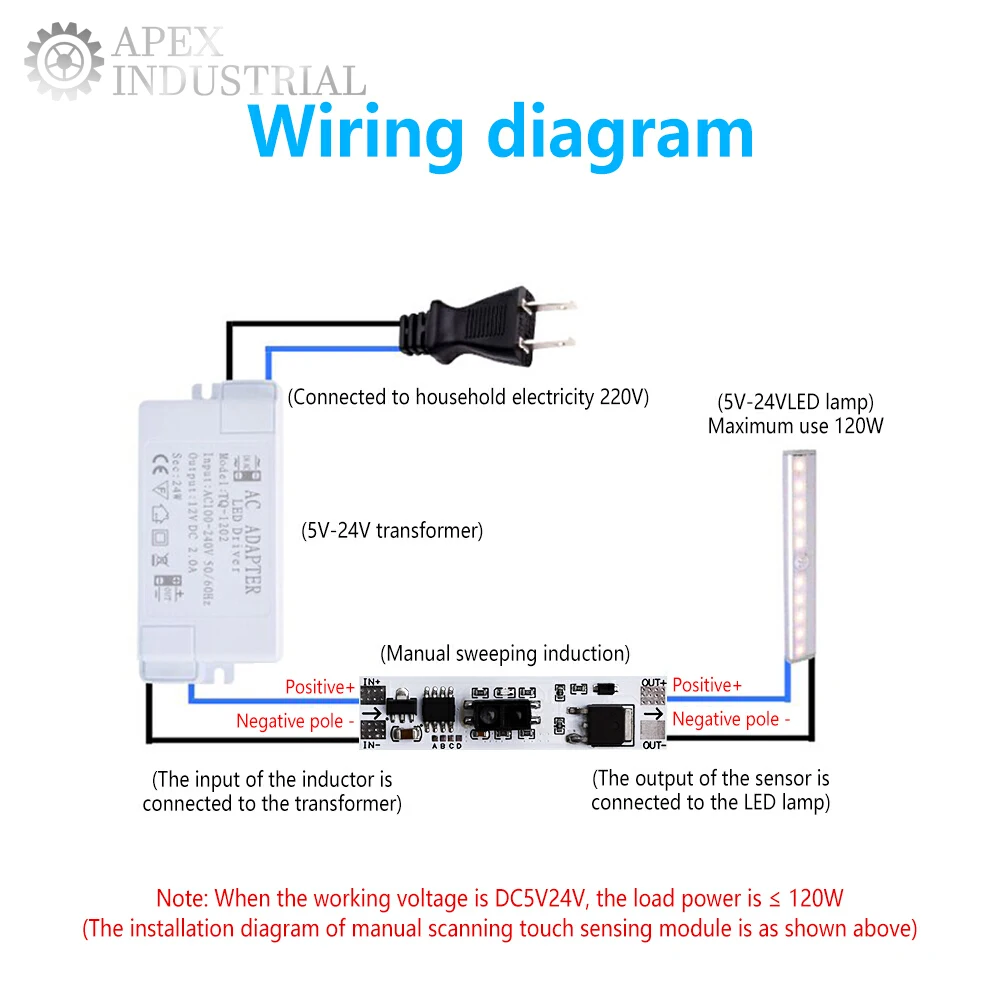 36 W 120 W XK-GK-4010 Short Distance Scan Sensor 6 in 1 Sweep Hand – Bild 4