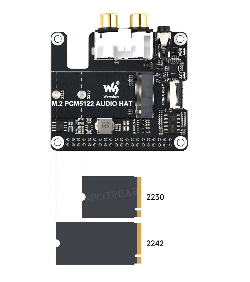 Raspberry Pi 5 PCIe zu M.2 NVMe SSD HAT mit PCM5122 I2S DAC Audio – Bild 4