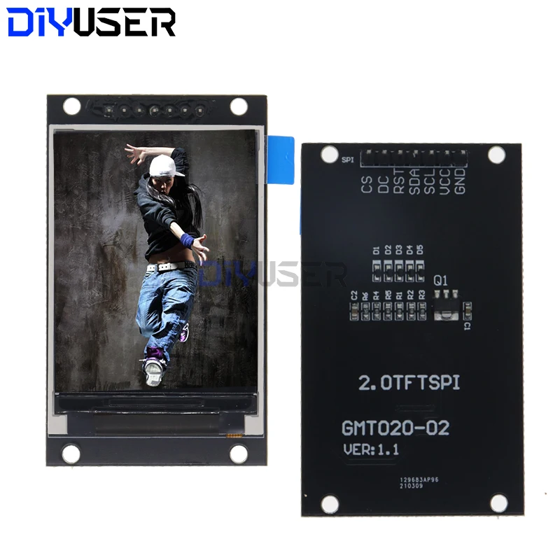2,0-Zoll-TFT-Display OLED LCD-Laufwerk IC ST7789V 240RGBx320 Dot-Matrix SPI-Schnittstelle für Arduino