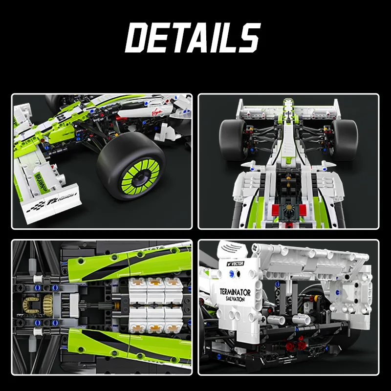 Technisches City-Rennwagen-Bausteinset 1:8 Supercar-Modell – Bild 5