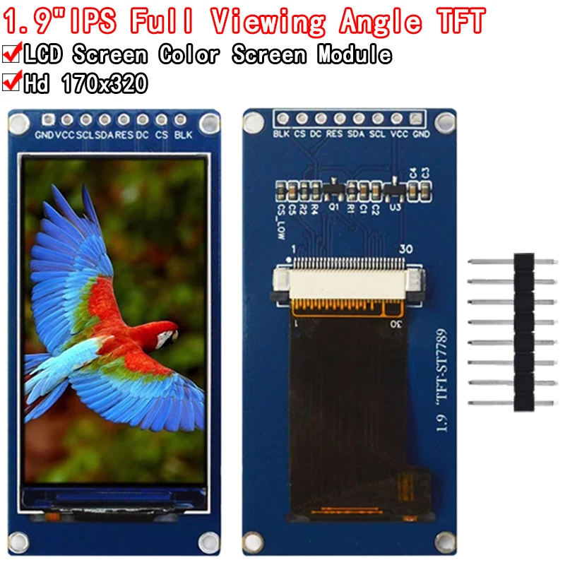 1,9 Zoll IPS Vollwinkel TFT Display Bildschirm LCD Bildschirm Farbe Display Modul SPI Serial Port