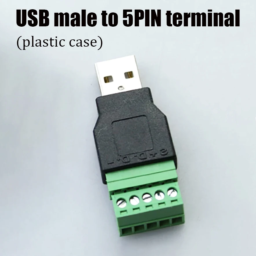 USB 2.0 lötfreier Adapter A-Typ Stecker/Buchse auf 4-Pin/5-Pin Schraubklemmen-Stecker, geeignet (3 Stück)