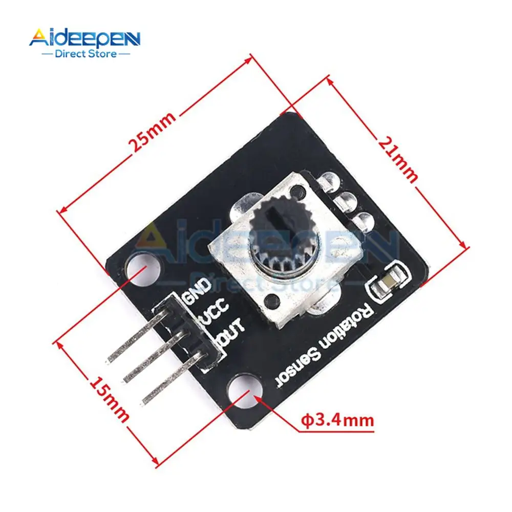 DC 3,3 V-5V 360-Grad-Drehgebermodul Dreh potentiometer Analog knopf – Bild 4