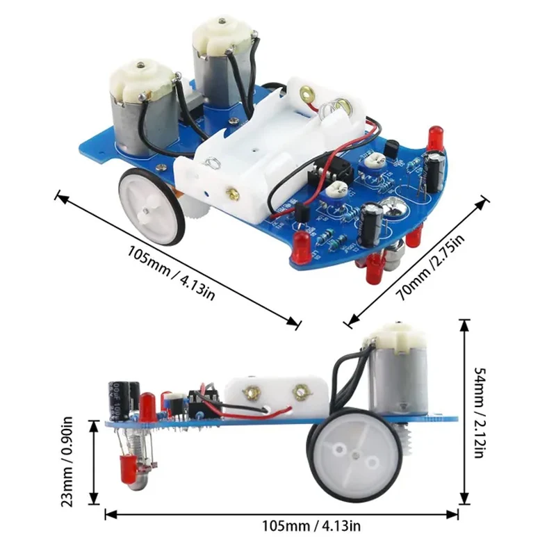 D2-5 Smart Car Kit Linienfolgeroboter LM393 3V Lötprojekt DIY STEM – Bild 3