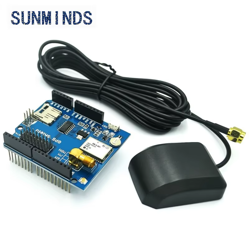 GPS Shield GPS-Record-Erweiterungsplatine GPS-Modul mit SD-Slot-Karte mit Antenne für Arduino für UNO R3