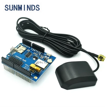 GPS Shield GPS-Record-Erweiterungsplatine GPS-Modul mit SD-Slot-Karte mit Antenne für Arduino für UNO R3