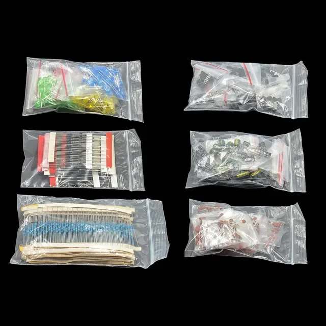 Elektronische Komponenten Kits Metallfilm Widerstand Sortiment Kit LED Dioden Elektrolytkondensator Keramik