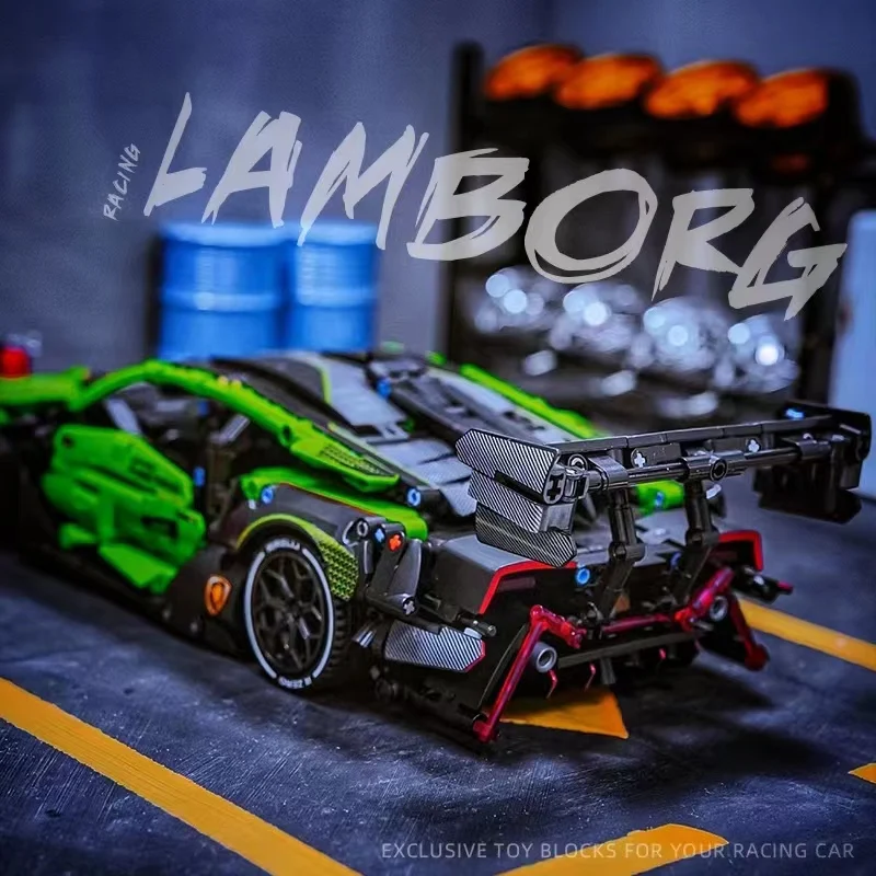 MOC Technische Grüne Racing Auto Bausteine Set Modell Kit DIY Montage – Bild 4