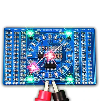 SMD-Lötübungsbrett-Kit CD4017 + NE555 Rotierende LED-Platine DIY-Kit Lötfähigkeitstraining Elektronisches