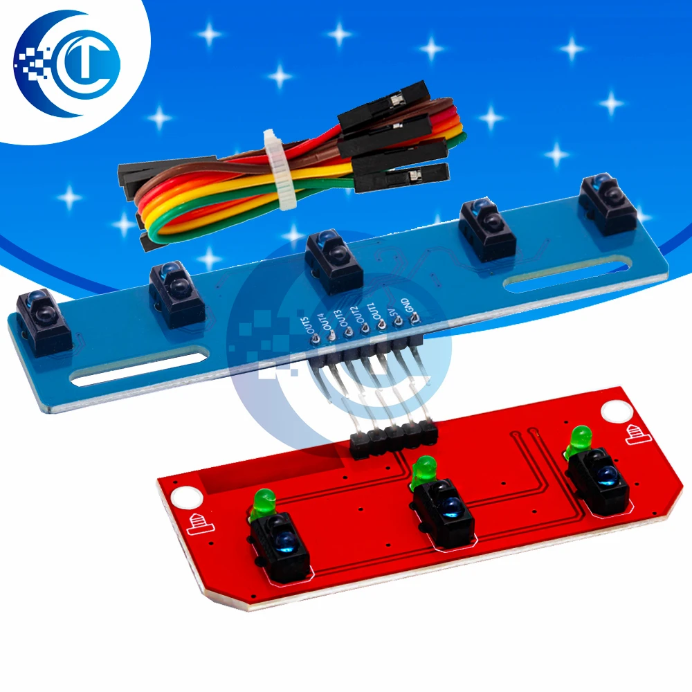 TCRT5000 3/5-Kanal IR-Linienfolger-Sensormodul für Arduino Smart Car Robotik