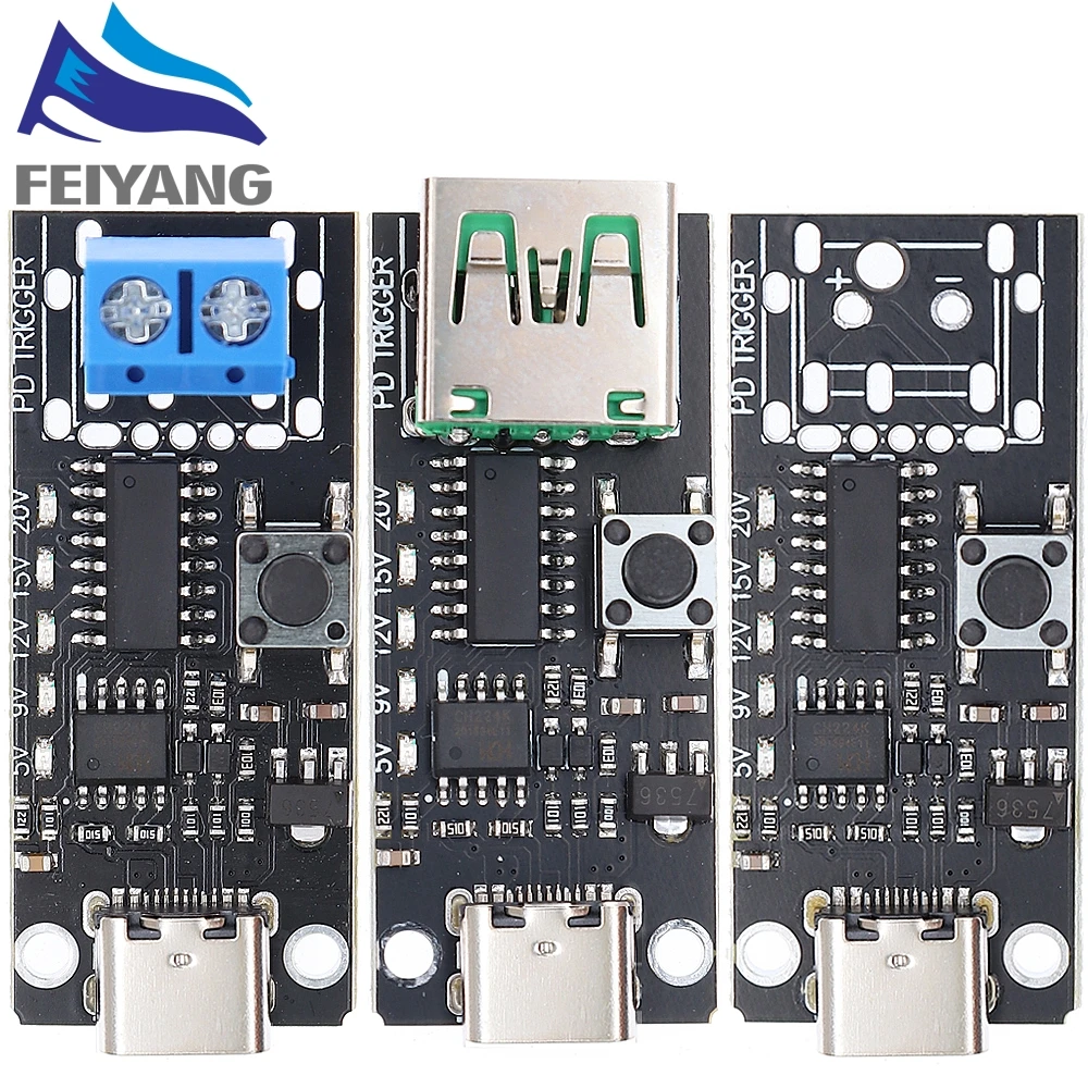 100W 5A USB-C Schnelllade-Triggerplatinenmodul PD/QC Decoy Board Schnellladung USB Typ-C PD 2.0 3.0
