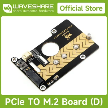 Waveshare Raspberry Pi 5 PCIe-zu-M.2-Adapterplatine (D), kompatibel mit dem NVMe-Protokoll M.2-SSD der Größe