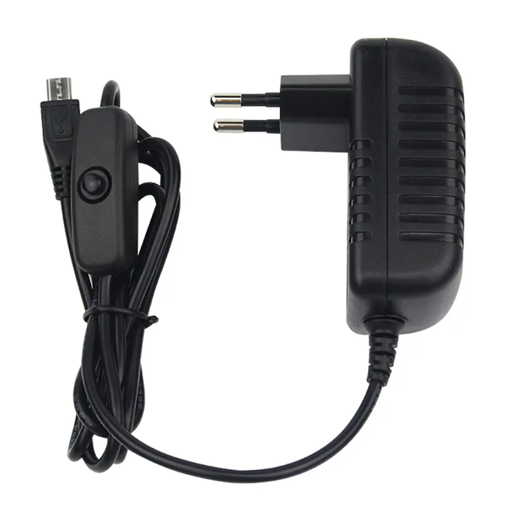 5V 3A EU-Stecker Netzteil Ladegerät AC-Adapter Micro-USB-Kabel mit Ein/Aus-Schalter für Raspberry Pi 3 Pi Pro