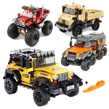 DIY Auto Lkw Baustein Set Spielzeug Selbst Montage Modell Kreative Desktop Decor Jeep Ziegel Spielzeug