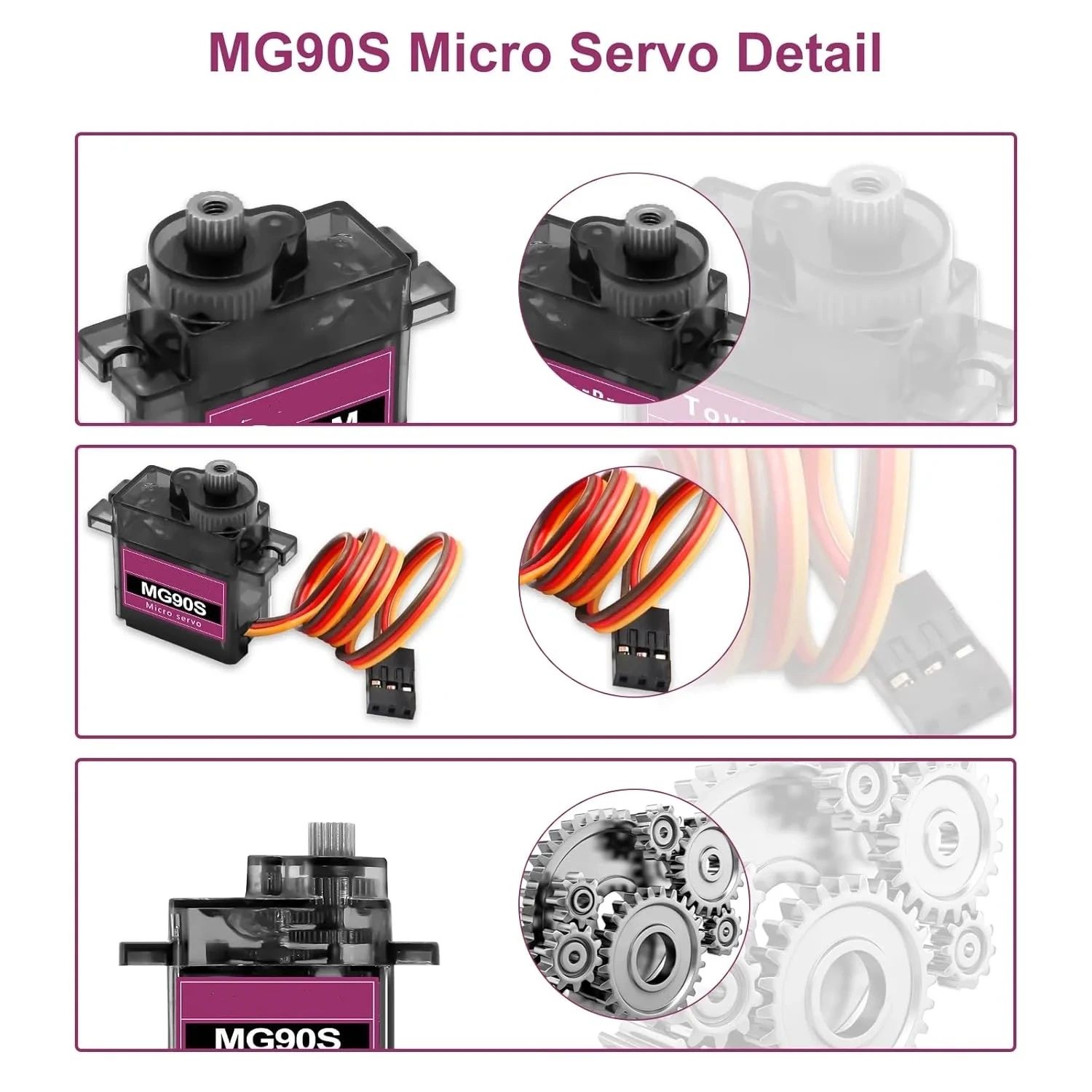 MG90S Servo 2/5/10 Stück Ganzmetallgetriebe 9g SG90 Verbesserte – Bild 6
