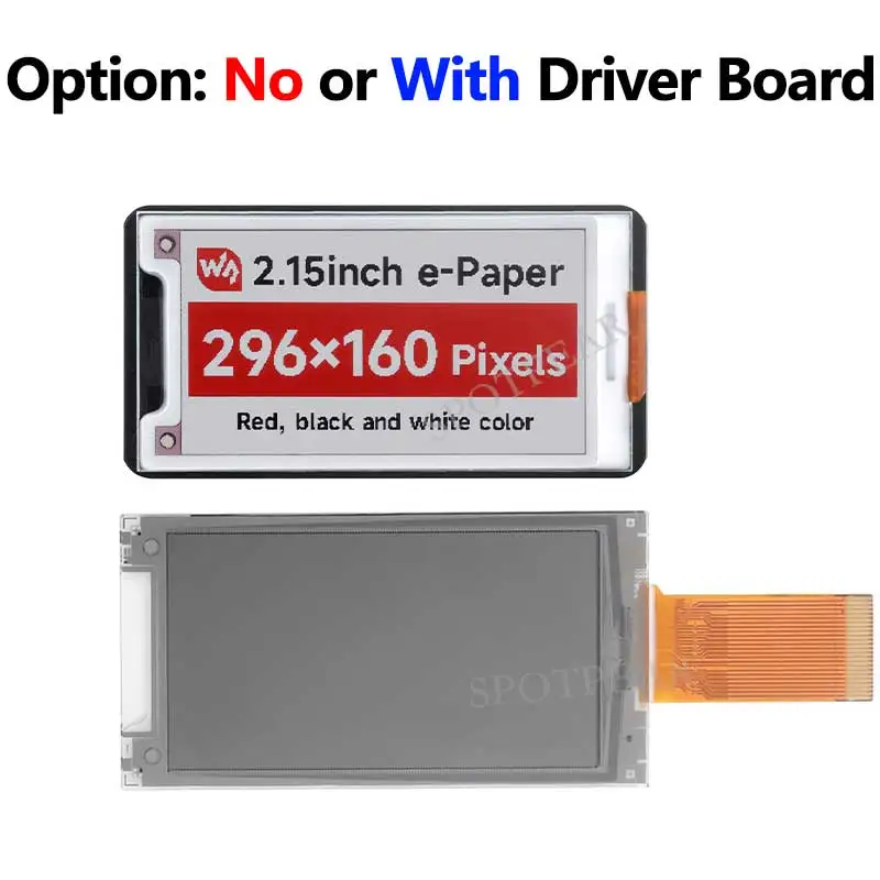 2,15 Zoll 296×160 E-Paper HAT+ B E-Ink Rot/Schwarz/Weiß Display – Bild 2