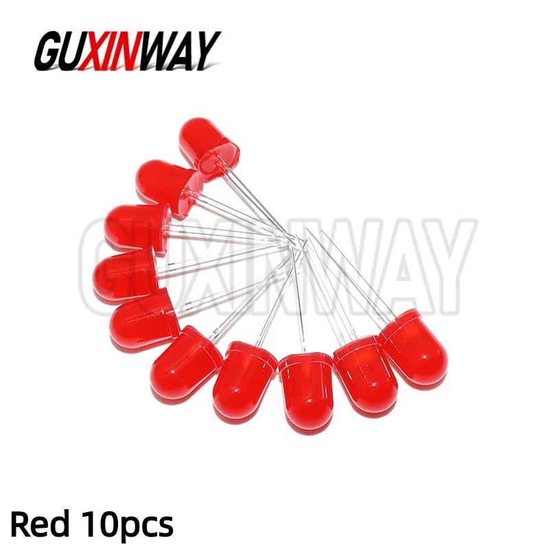 10 mm LED-Dioden, mehrfarbige Lichter, Weiß, Rot, Grün, Blau, Gelb, verschiedene Glühbirnen, Set