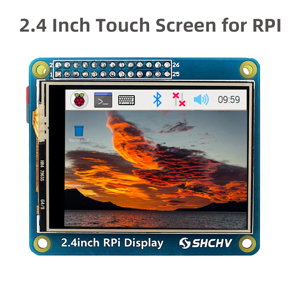 2,4 Zoll Touchscreen für Raspberry Pi Zero 2 W 320x240 SPI-Schnittstelle TFT-Display für Pi 5 4B 3B+ 3B 3A+