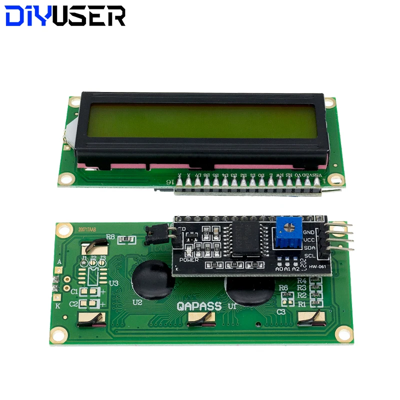 LCD1602 1602 LCD-Modul Blauer / Gelbgrüner Bildschirm 16x2 Zeichen – Bild 5