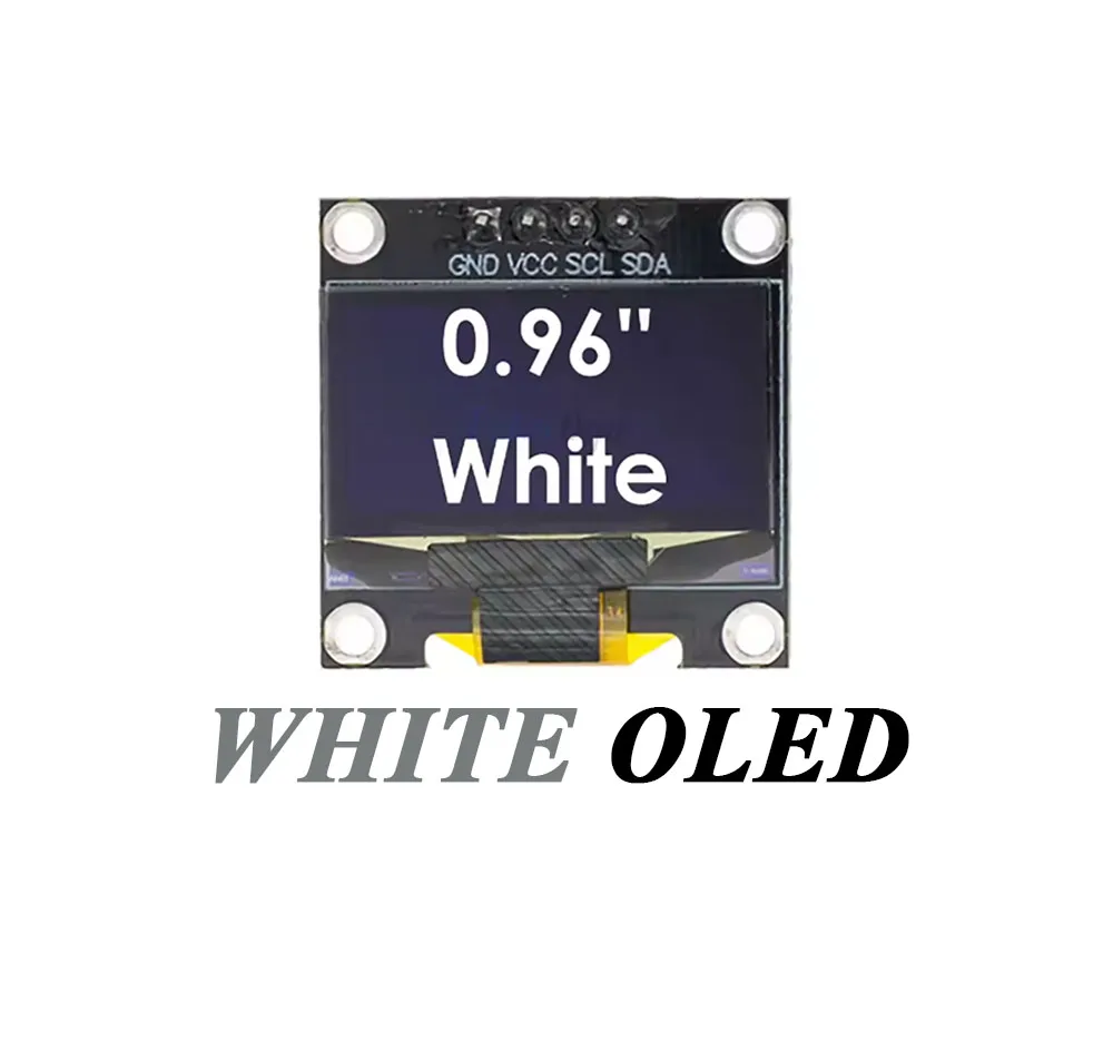 0,96 Zoll OLED-Displaymodul SSD1306-Treiber 128*64 Auflösung IIC I2C Serieller Anschluss Weiß Blau Gelb