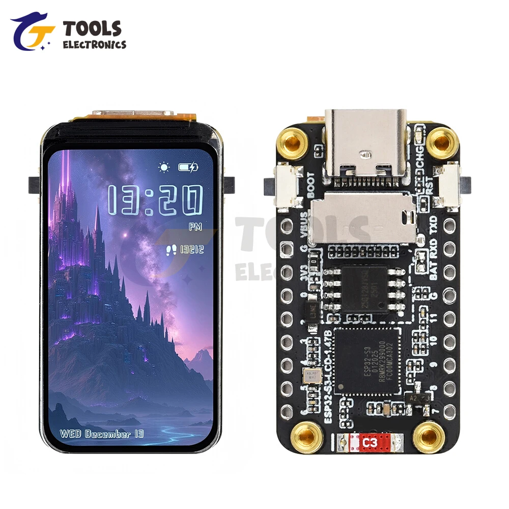 ESP32-S3 Entwicklungsplatinenmodul 1,47-Zoll-LCD-Display WiFi BT – Bild 4