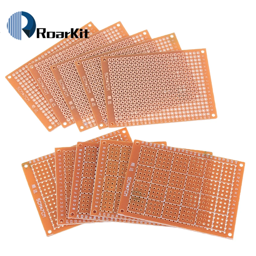 5*7 CM Universal PCB Board 5x7 cm 2,54mm Lochabstand DIY Prototyp Papier Leiterplatte Panel (10 Stück)