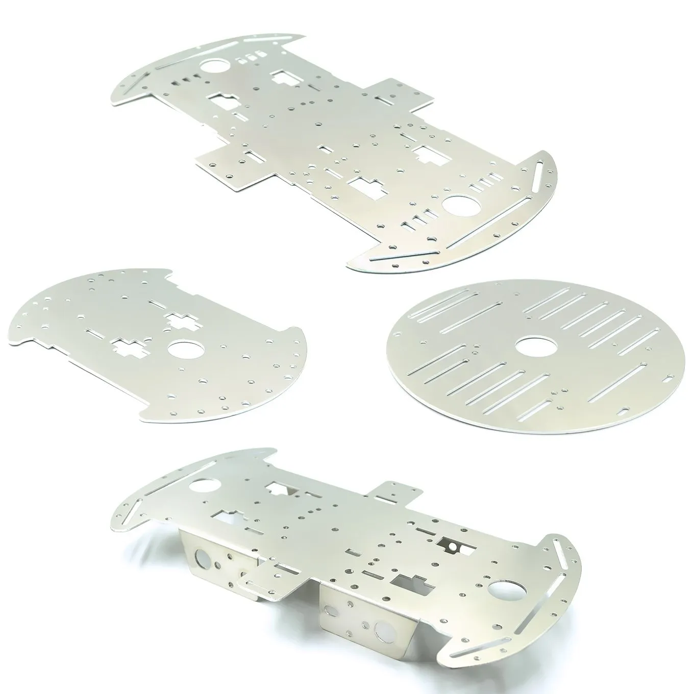 4WD Allrad-Intelligentes Auto-Chassis 1,5 mm Aluminiumlegierungs-Chassis Runde Aluminium-Auto-Chassis