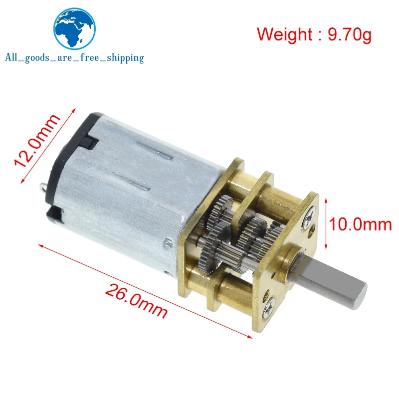 TZT DC 6V 30RPM 200RPM N20 Mini Micro Metall Getriebe Motor – Bild 2