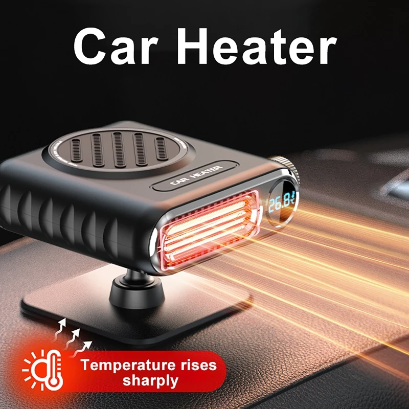 150W 3-Gang Auto-Heizlüfter Tragbar mit Digitaler Temperaturanzeige – Bild 3
