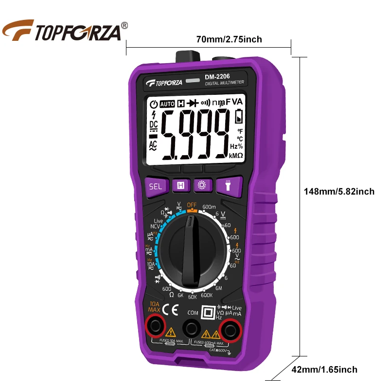 Digitales Multimeter True RMS 5999 Messungen mit Auto-Range-Funktion – Bild 6