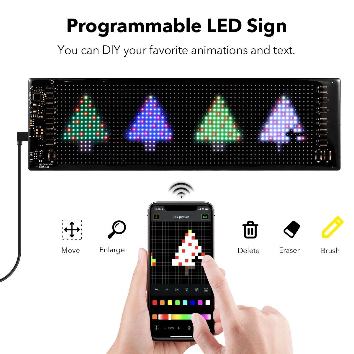Multifunktionales helles LED-Matrix-Pixel-Panel, intelligenter – Bild 3