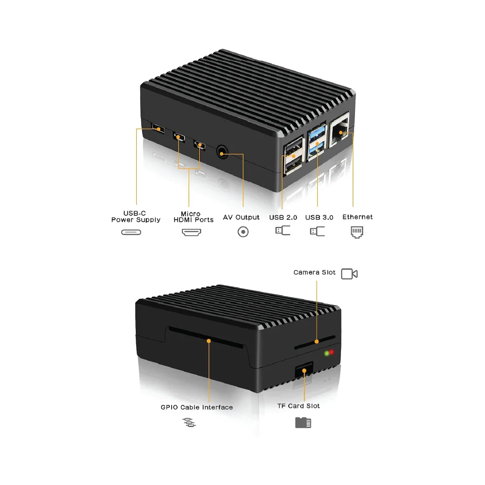 Raspberry Pi 4B Aluminiumlegierung Kühlgehäuse, robustes passives – Bild 2