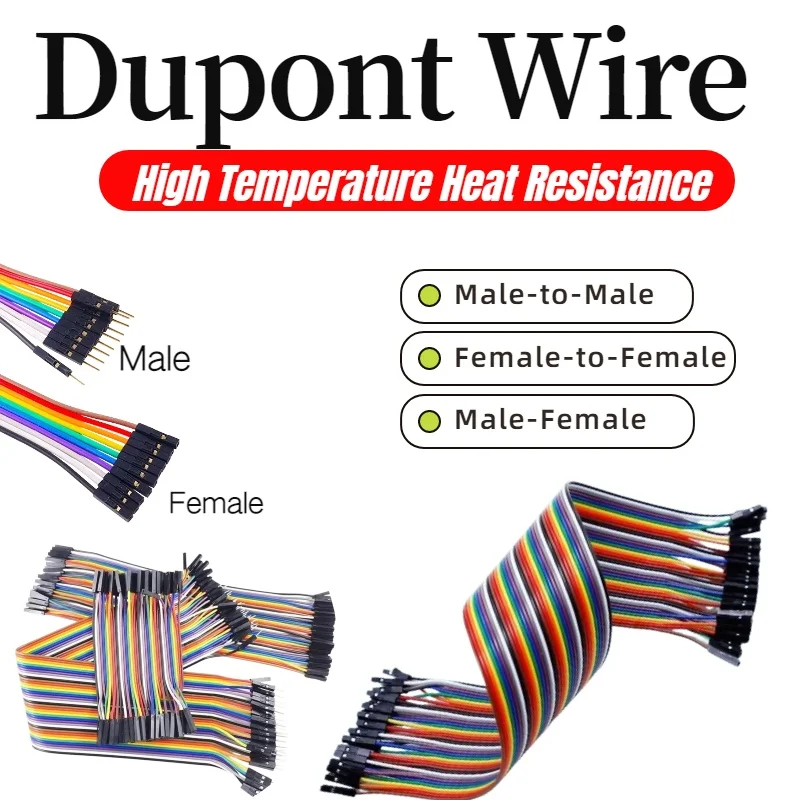 Dupont-Kabel 10CM 20CM 30CM 40-Pin Stecker auf Stecker + Stecker auf Buchse und Buchse auf Buchse Jumper-Kabel