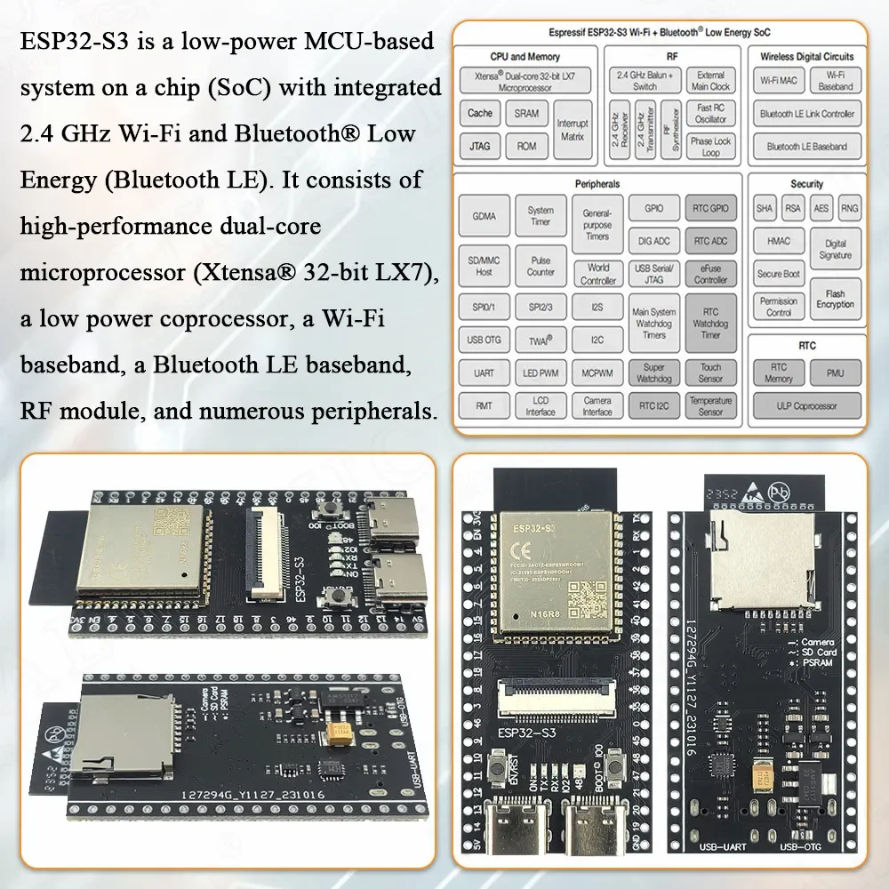 ESP32 S3 N16R8 CAM Entwicklungsboard 2.4G Wifi BT Kameramodul – Bild 5