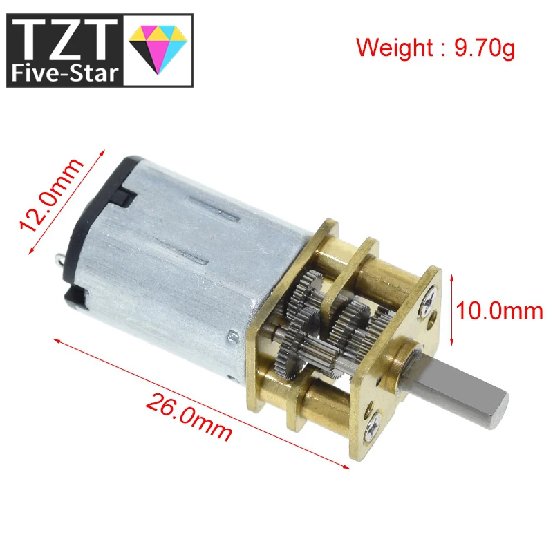 TZT 1/3 Stück DC 6V 30RPM 200RPM N20 Mini Mikro-Metallgetriebemotor – Bild 2