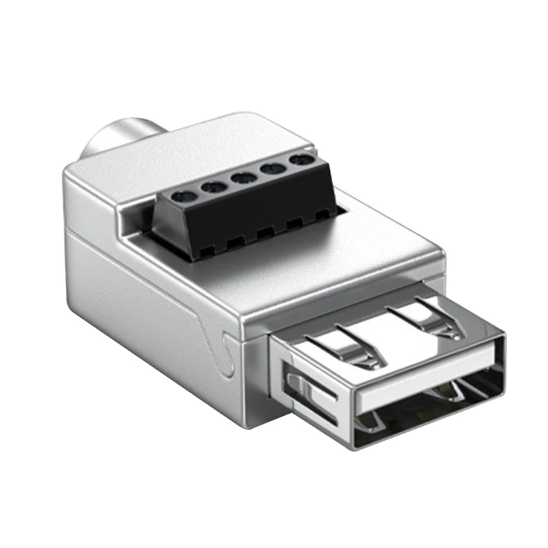 USB2.0 Lötfreier Adapter Metallgehäuse USB 2.0 Stecker Klemmenblock Datenanschluss USB Schraubklemmenplatine