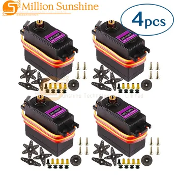 MG996R MG996 55g Digitaler Servomotor - Hochdrehmoment-Kunststoffgetriebe (15kg/cm) RC-Servo (4 Stück)