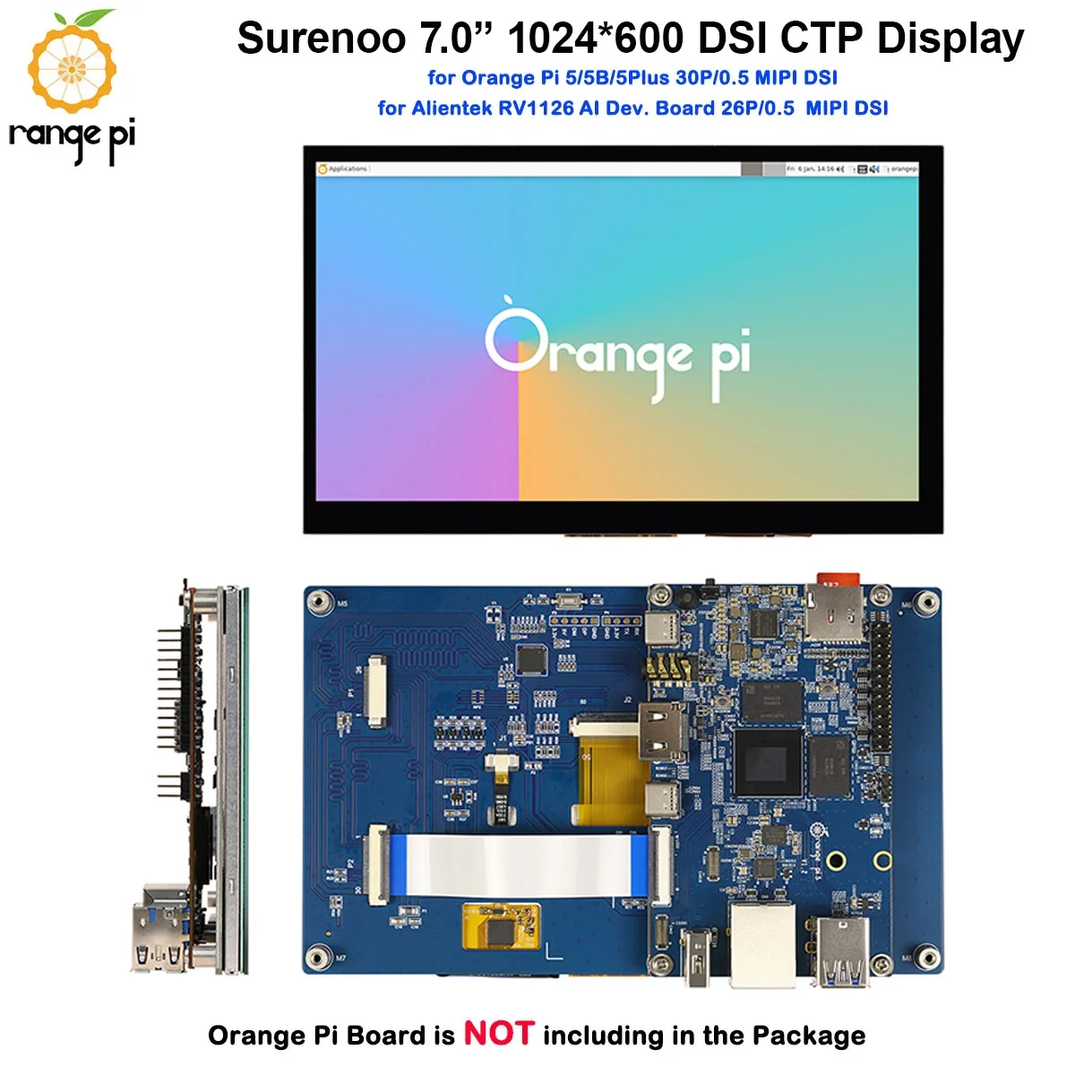 7,0 Zoll 1024*600 IPS TFT MIPI DSI Multi-Touch Kapazitives Touchpanel – Bild 2