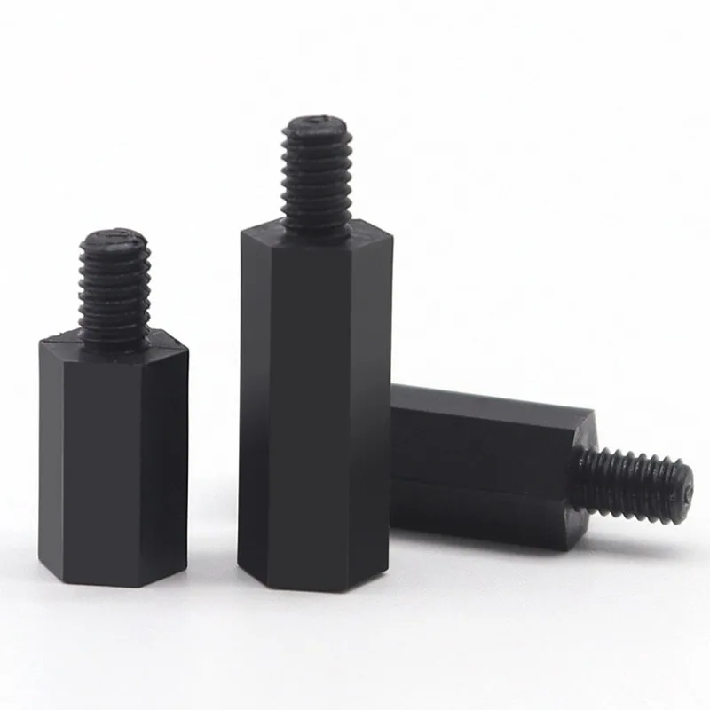 M2 M2.5 M3 M4 M5 M6 Schwarze Nylon-Abstandsschrauben aus Kunststoff – Bild 4