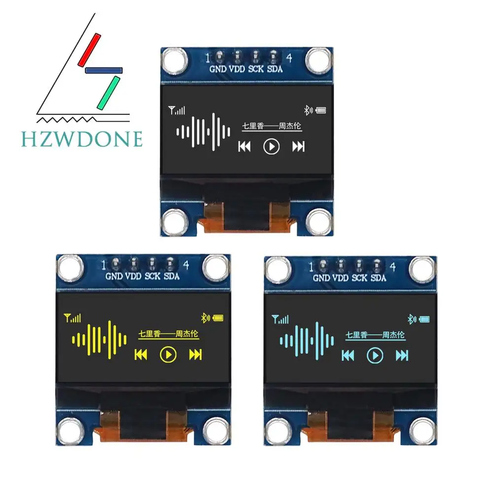 0,96 Zoll oled Display-Modul ssd1306 i2c iic spi seriell x 64 lcd 4-polig gelbblau whiteblue für Arduino
