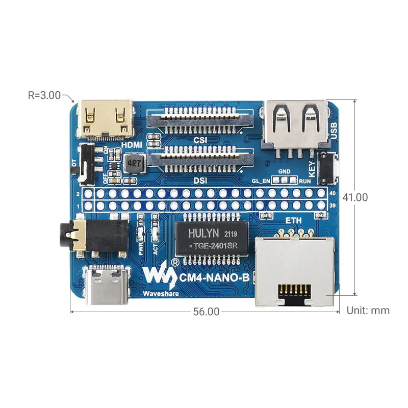 Raspberry Pi Compute Module 4 CM4 Nano-Grundplatine (B) mit RPi 40PIN – Bild 6