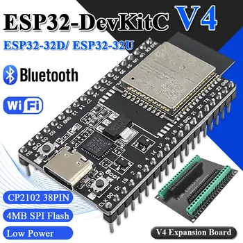 ESP32-32D ESP32-32U Entwicklungsboard mit GPIO-Erweiterungsplatine Kit BT WLAN-Modul USB Typ-C 38PIN CP2102