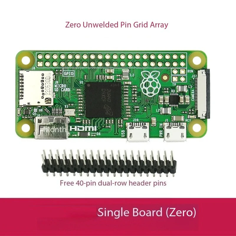 Raspberry Pi Zero W Board 1GHz Single-Core-CPU 512MB RAM BT BLE&WiFi Pi 0 Zero WH mit Pin-Header