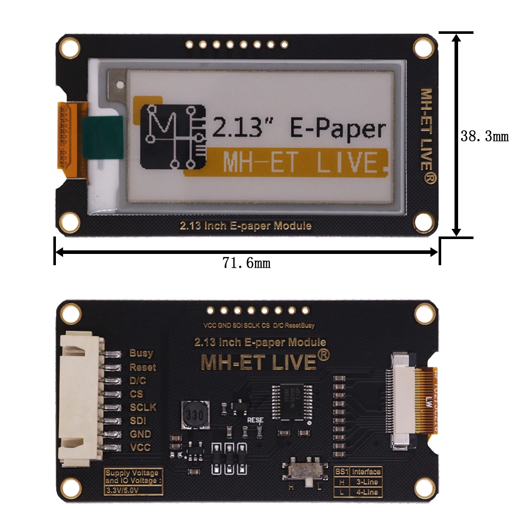 2.13 "2,13 Inch Epaper Modul E-papier E-Tinte EInk Display Bildschirm – Bild 5