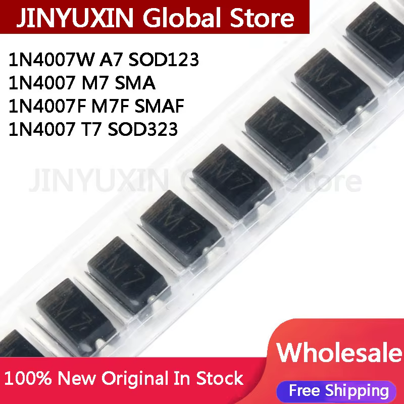 1 n4007w a7 sod-123 1000 1 n4007 sma m7 1a 1 n4007f m7f smaf 123 v 1 n4007 t7 sod-smd diode (500 Stück)
